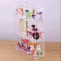 Caixa Organizadora de Perfumes em Acrílico Cristal 4 mm com 3 Repartições - JK acrilicos