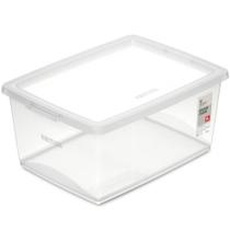 Caixa Organizadora de Plástico Retangular 15 Litros com Tampa My Closet Ordene Transparente