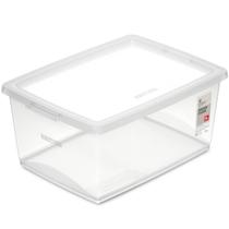 Caixa Organizadora de Plástico Retangular 15 Litros com Tampa My Closet Ordene Transparente