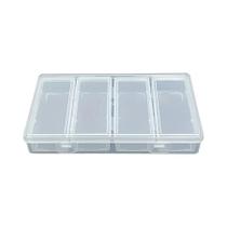 Caixa Organizadora De Plástico Transparente Com 4 Divisores Ajustáveis Para Materiais De Artesanato