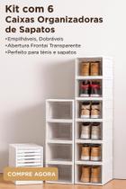 Caixa Organizadora de Sapatos dobrável Empilhável guarda roupa RF
