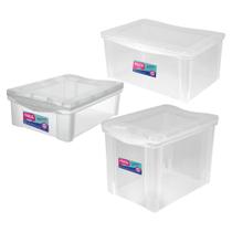 Caixa Organizadora Decorativa 13,5L+ 30L+ 65L Com Trava