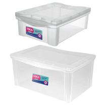 Caixa Organizadora Decorativa 65L + 13,5L Com Trava Cristal