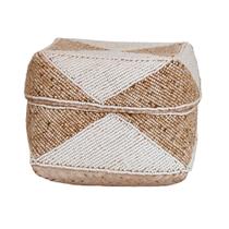 Caixa Organizadora Decorativa Em Fibra De Bambu Miçangas G