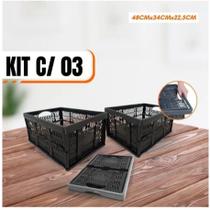 Caixa Organizadora Desmontavel Dobrável Cesto Agrícola Armario Compras Brinquedos Roupas Mudanças