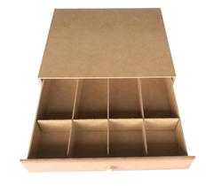 Caixa Organizadora Dinheiro com gaveta Porta Cédulas e Moedas Mdf - Wood Shop