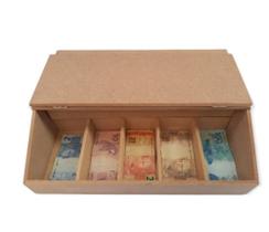 Caixa Organizadora Dinheiro Com Gaveta Porta Cédulas Moedas