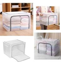 Caixa Organizadora Dobrável 100L para Roupas e Objetos Multiuso, Empilhável e Resistente