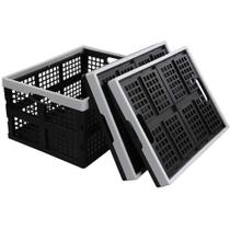 Caixa organizadora dobravel cesto desmontavel 35 cm transporte multiuso carga compras lavanderia feira livros brinquedos