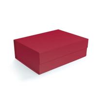 Caixa Organizadora Dobrável com Imã para Presente na Cor Vinho 24,5x17,5x8cm
