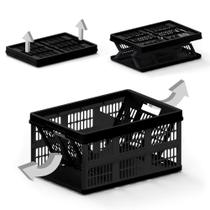 Caixa Organizadora Dobrável Multiuso Empilhável Plástica com Alça 45L/30KG