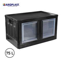 Caixa Organizadora Dobrável Porta Dupla Preto 75 Litros Caixa Organizadora Dobrável Porta Dupla Preto 75 Litros