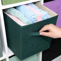Caixa Organizadora Dobrável Quadrada Grande Nicho Estante 33x33x33 Com Alça Roupas Brinquedos Closet