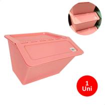 Caixa Organizadora Empilhável 25l Plástico Multiuso 1 Uni Rosa