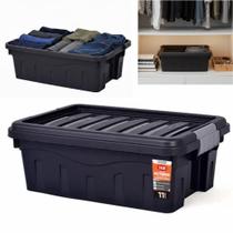 Caixa organizadora empilhavel multiuso 11 litros trava organizador reforcado brinquedos roupas lavanderia container