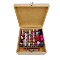 Caixa Organizadora Esmalte Mdf Cru 30 Divisórias + Espaço Extra Com Fecho Dobradiças Caixa Organizadora Esmalte Mdf Cru 30 Divisórias + Espaço Extra Com Fecho Dobradiças