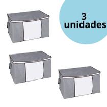 Caixa Organizadora Estampada Flexível Closet Roupa Cobertor Casacos Armário