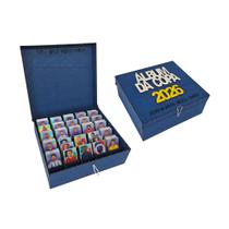 Caixa Organizadora Figurinhas Copa 2026 MDF Álbum Capa Dura Azul 50 Nichos Caixa Organizadora Figurinhas Copa 2026 MDF Álbum Capa Dura Azul 50 Nichos