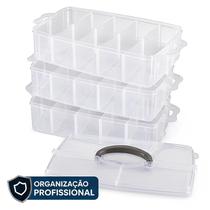 Caixa Organizadora Gaveteiro Divisórias Removíveis Maleta Multiuso Transparente c/Tampa Travas Laterais Parafusos 3D Cor Caixa Organizadora Gaveteiro Divisórias Removíveis Maleta Multiuso Transparente c/Tampa Travas Laterais Parafusos 3D Cor