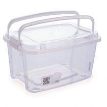 Caixa organizadora Gran Box alta com alça e trava - Cristal - 10,7L 8415 - Plasútil Caixa organizadora Gran Box alta com alça e trava - Cristal - 10,7L 8415 - Plasútil