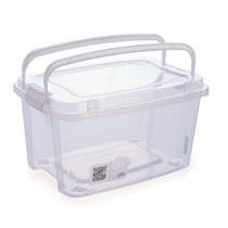 Caixa organizadora Gran Box alta com alça e trava - Cristal - 6,2L 8413 - Plasútil
