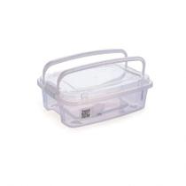 Caixa organizadora Gran Box baixa com alça e trava - Cristal - 1,5L 8337 - Plasútil Caixa organizadora Gran Box baixa com alça e trava - Cristal - 1,5L 8337 - Plasútil