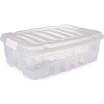Caixa Organizadora Grand Box Baixa Plástico 26,5L Transparente Plasútil