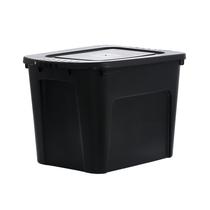 Caixa Organizadora Grande Ecobox 80L Preta Com Tampa