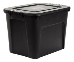 Caixa Organizadora Grande Ecobox 80L Preta Com Tampa