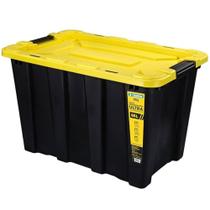 Caixa Organizadora Grande Plástica Empilhável Tampa com Trava 55L Ferramentas Preto Ultra Vig Ordene Caixa Organizadora Grande Plástica Empilhável Tampa com Trava 55L Ferramentas Preto Ultra Vig Ordene