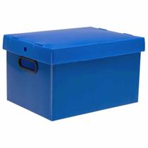 Caixa Organizadora Grande Prontobox Lisa Azul 7012 Polycart - Un