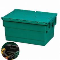 Caixa Organizadora Industrial Reforcado Grande 47 Litros Container Bipartido 47L Mudança Logistica Anti Quebra Empilhave