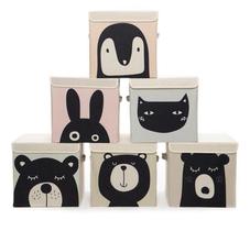 Caixa Organizadora Infantil Com Tampa Animals Para Quarto E Brinquedos Caixa Organizadora Infantil Com Tampa Animals Para Quarto E Brinquedos
