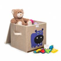 Caixa Organizadora Linha Bichos com tampa - Hipopótamo Roxo