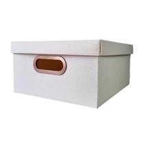 Caixa Organizadora Linho Cappuccino Média 29x29x15cm Moderna e Prática 2205 Caixa Organizadora Linho Cappuccino Média 29x29x15cm Moderna e Prática 2205