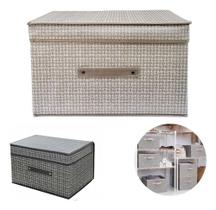 Caixa Organizadora Listrada Dobrável Multiuso Guarda Roupa Caixa Organizadora Listrada Dobrável Multiuso Guarda Roupa