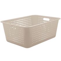 Caixa Organizadora Maxi Grande Organize Cesto Plástico 40l Bege Caixa Organizadora Maxi Grande Organize Cesto Plástico 40l Bege