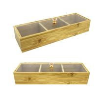 Caixa Organizadora MDF Porta Objetos Com Tampa E Divisórias