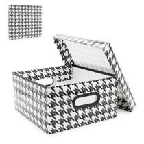 Caixa Organizadora Media Pied De Poule 29x29x15cm