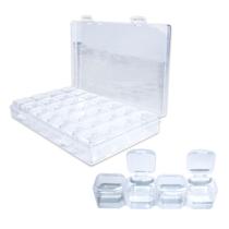 Caixa Organizadora Miçangas Glitter Armazenamento 28 Potes