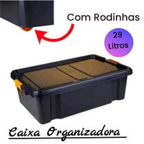 Caixa Organizadora Multiuso 29 Litros Com Tampa e Rodinhas