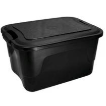 Caixa Organizadora Multiuso 30 Litros Preta Com Travas 3 UD