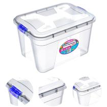 Caixa Organizadora Multiuso 56 Litros Transparente, Resistente e Empilhável, Ideal para Roupas, Brinquedos, Documentos e Muito Mais Caixa Organizadora Multiuso 56 Litros Transparente, Resistente e Empilhável, Ideal para Roupas, Brinquedos, Documentos e Muito Mais