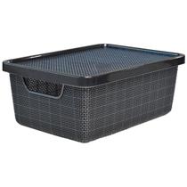 Caixa Organizadora Multiuso C/ Tampa 6 Litros Cor Preta