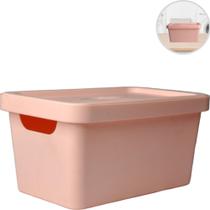 Caixa Organizadora Multiuso C/ Tampa Armário Guarda Roupa Closet Rosa Utility