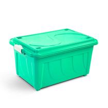 Caixa Organizadora Multiuso Com rodinhas 60 Litros com Tampa e Travas Resistente e Prática Agraplast 642