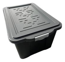 Caixa Organizadora Multiuso Container 70 Litros Preta Trava são bernardo 00OR07-03