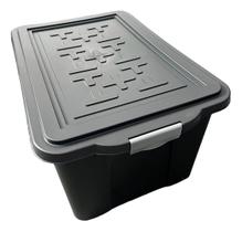 Caixa Organizadora Multiuso Container 70 Litros Preta Trava Caixa Organizadora Multiuso Container 70 Litros Preta Trava