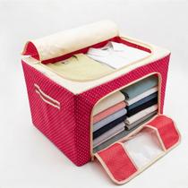 Caixa Organizadora Multiuso Dobrável Grande 60L Visor Transparente Armário Closet Roupas Toalhas Lençol