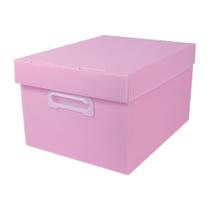 Caixa Organizadora Multiuso G Rosa Pastel Polionda Polibras